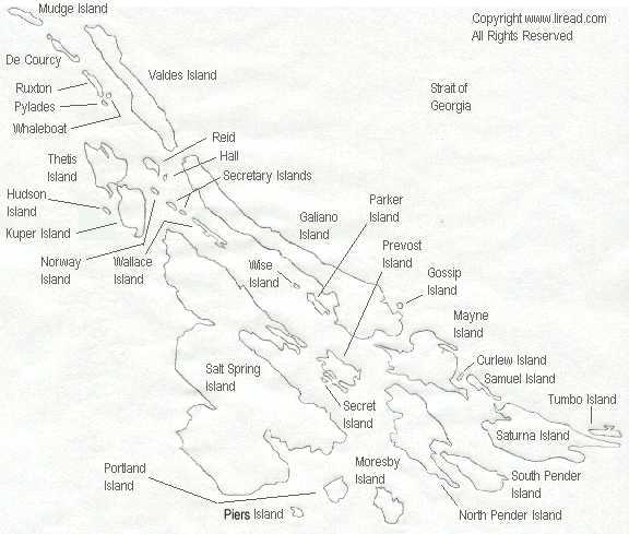 Map of the Gulf Islands