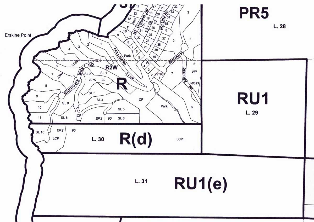 Narrows West Zoning Map